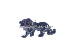 Hematite Lion 25x45mm Pendant